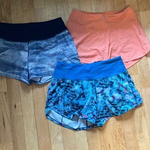 Lot of three Lululemon speed up short size 2